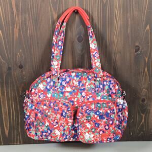 Lug Jumper Carry All Tote Bag Purse Multi Pocket Red Poppy Floral Wildflower